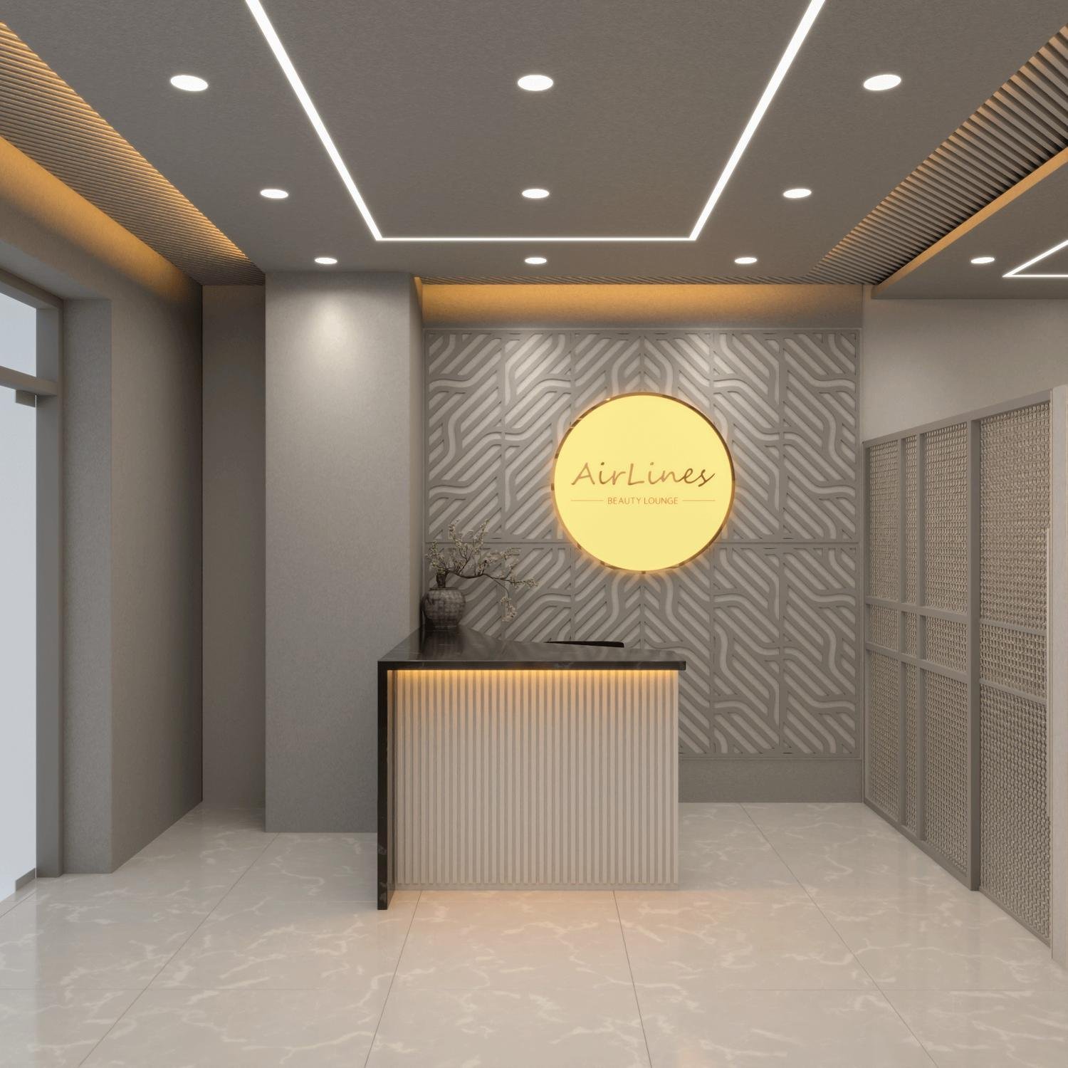 AirLines beauty lounge reception interior design