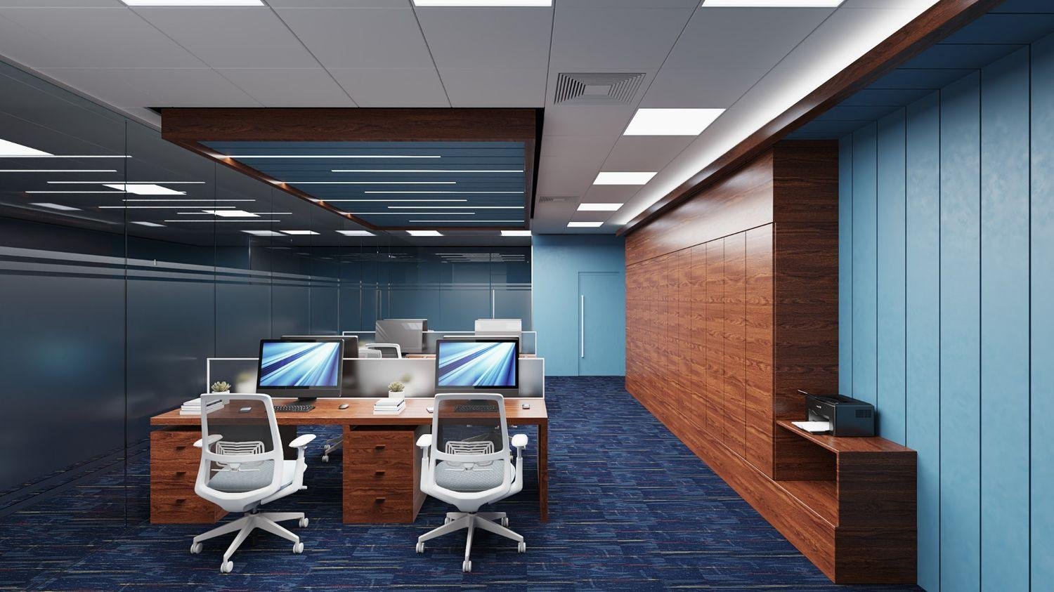 Corporate office workstation interior design